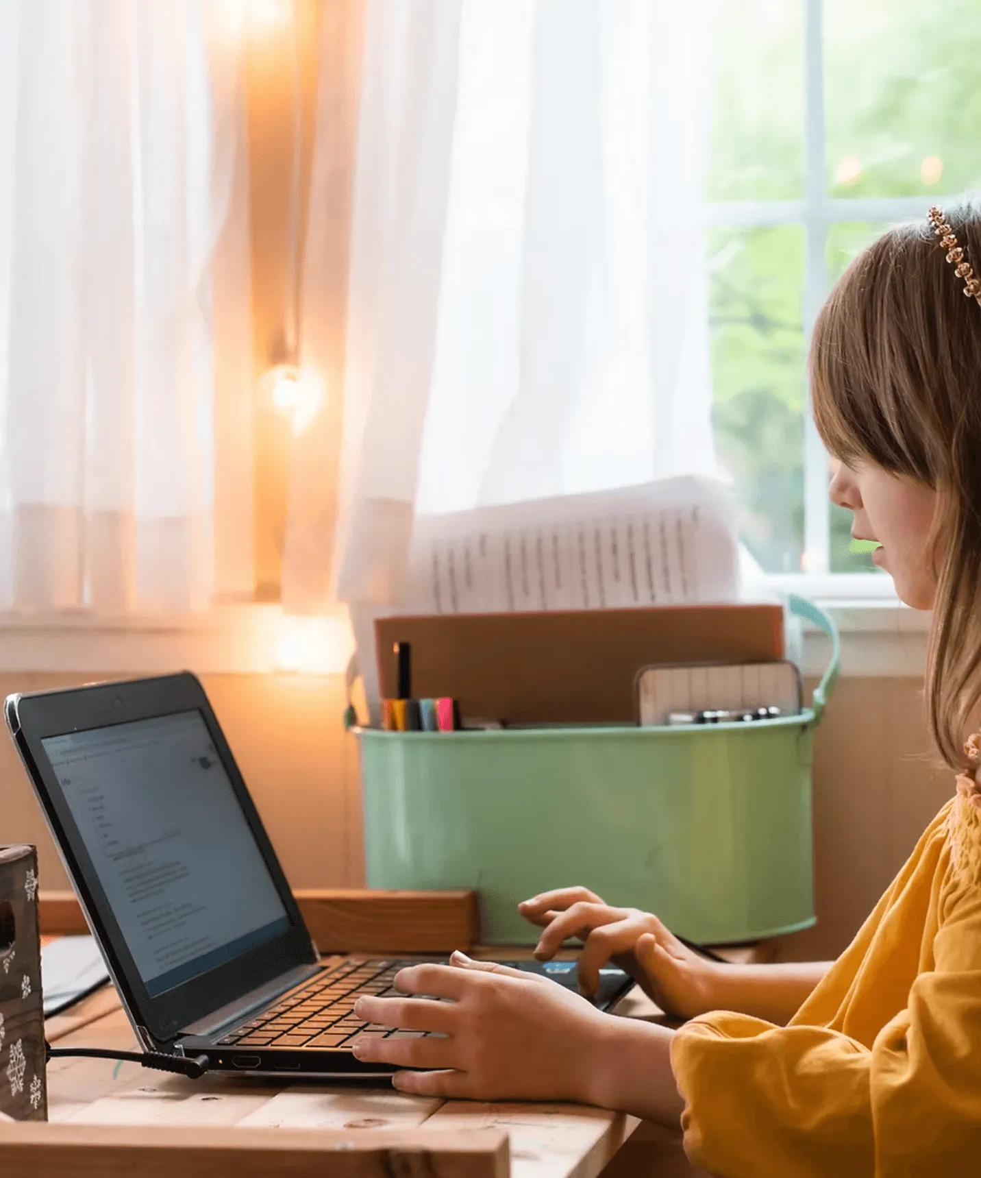 Student studying on a laptop